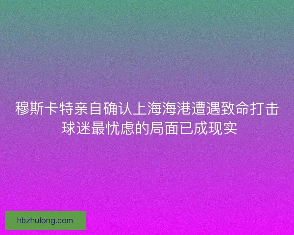 穆斯卡特亲自确认上海海港遭遇致命打击 球迷最忧虑的局面已成现实