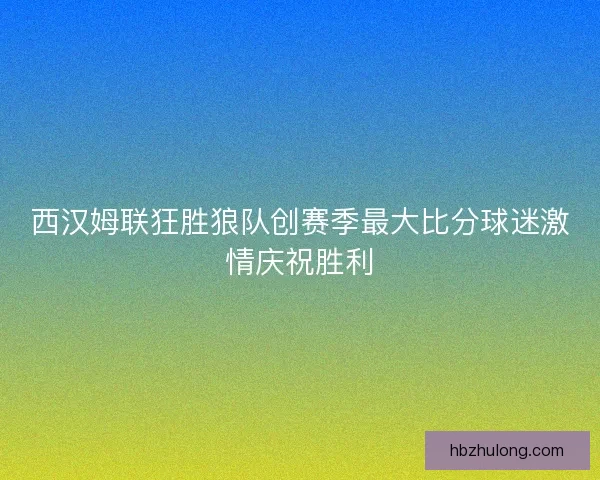 西汉姆联狂胜狼队创赛季最大比分球迷激情庆祝胜利